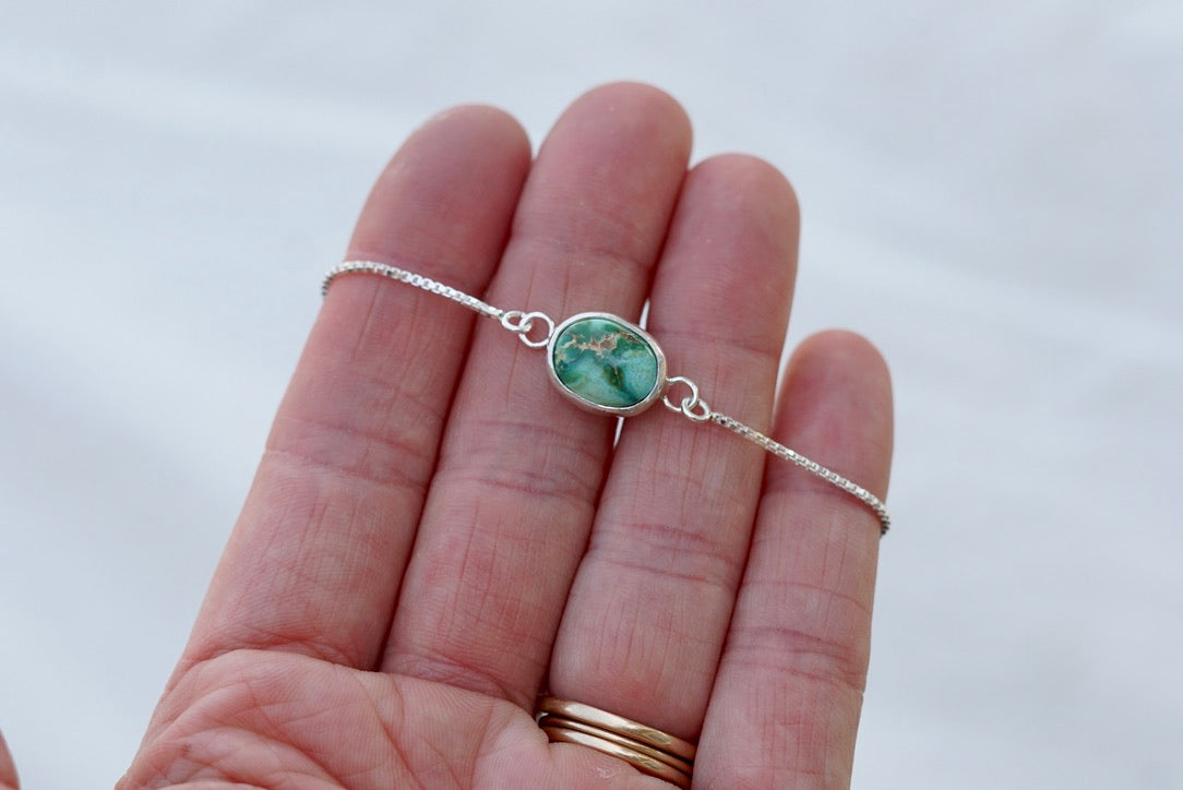 Box Chain Adjustable Bracelet (Verde Valley)