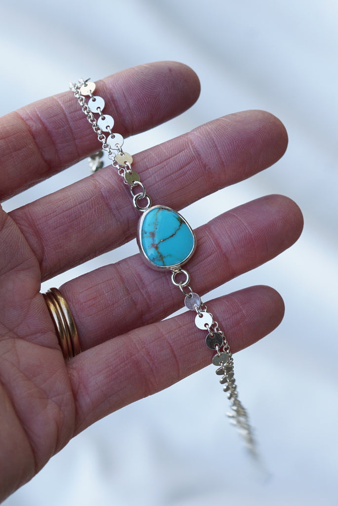 Boho Turquoise Anklet (Kingman)