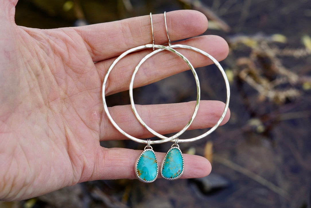 Hammered Organic Hoops (Royston)