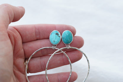 Hammered Organic Hoops (Evans)