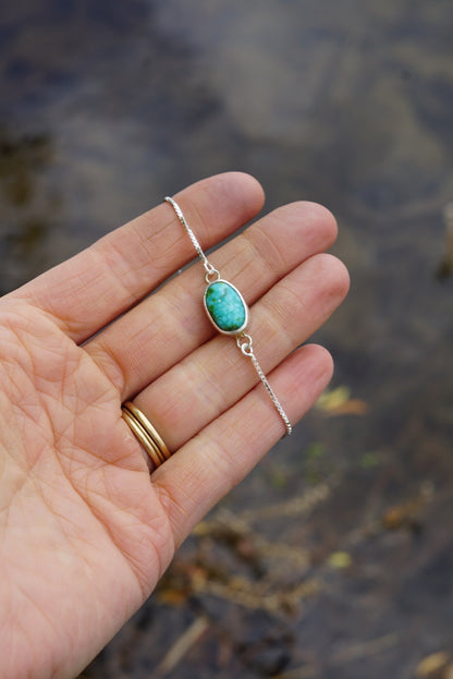 Box Chain Adjustable Bracelet (White Water)