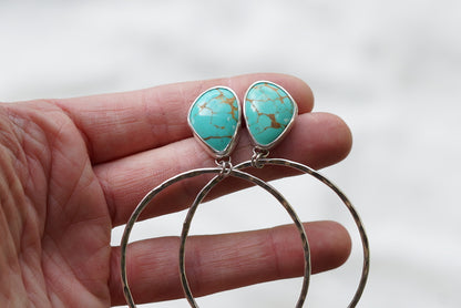 Hammered Organic Hoops (Sonoran Gem)