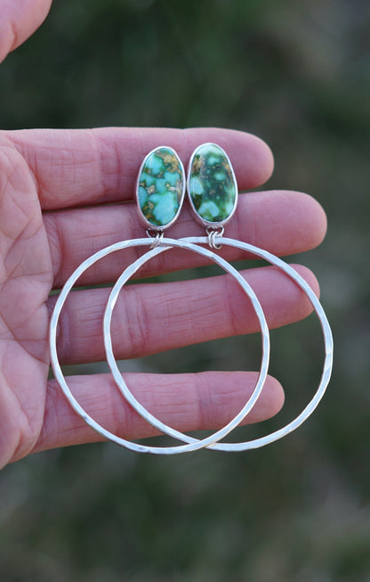 Hammered Organic Hoops (Sonoran Gold)