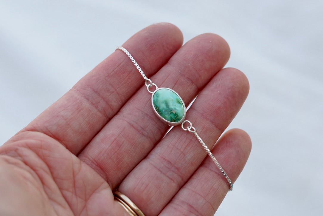 Box Chain Adjustable Bracelet (Verde Valley)