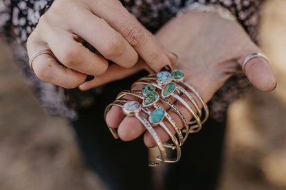 Stamped Cuff Bracelet (White Buffalo)