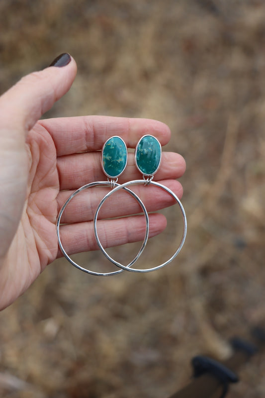Turquoise Hoops (White Water)
