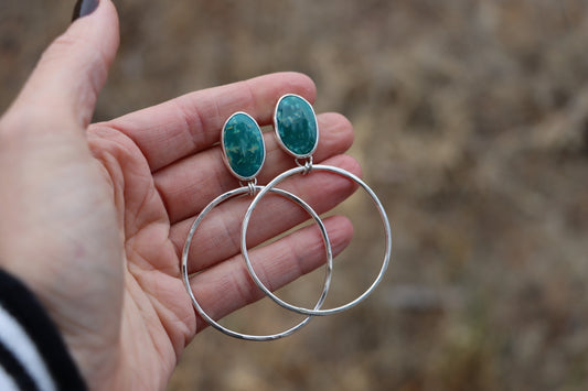 Turquoise Hoops (White Water)