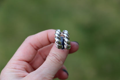 Silver Twist Hoops
