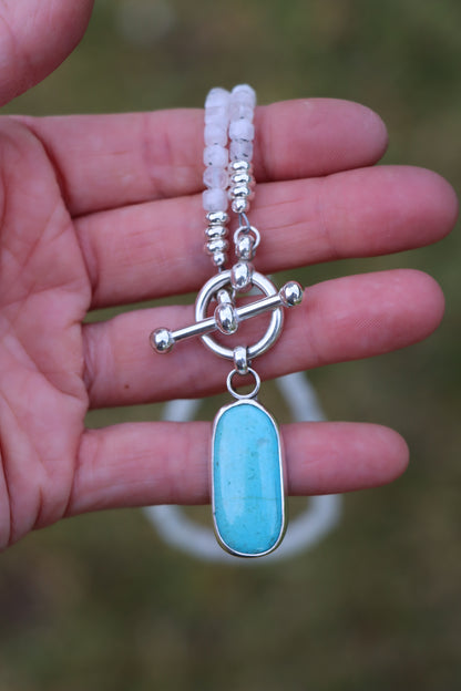 Beaded Necklace (Moonstone + Royston)