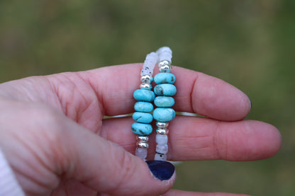 Beaded Necklace (Moonstone + Royston)