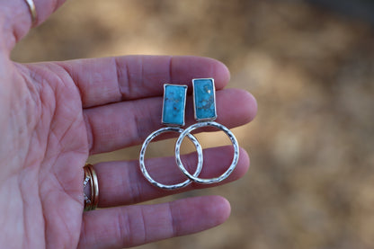 White Water Turquoise Hoops