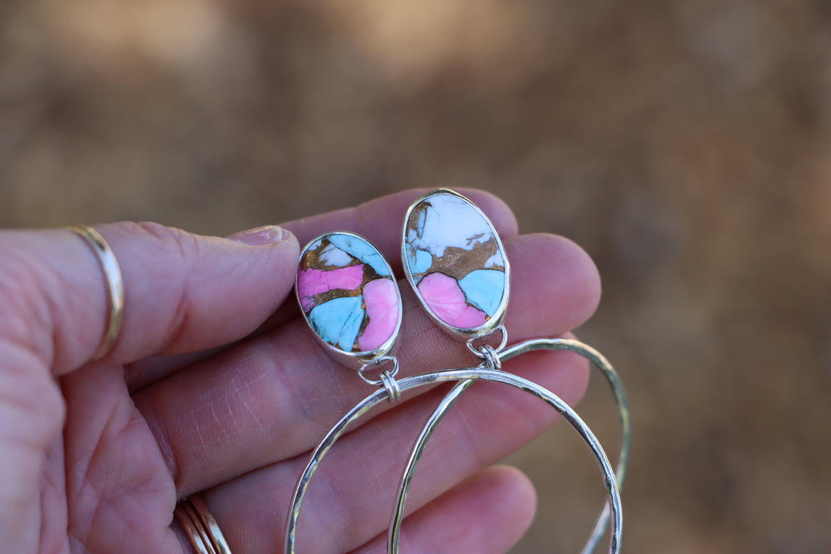 Turquoise Hoops (Cotton Candy) #2