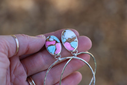 Turquoise Hoops (Cotton Candy) #2