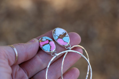Turquoise Hoops (Cotton Candy) #2