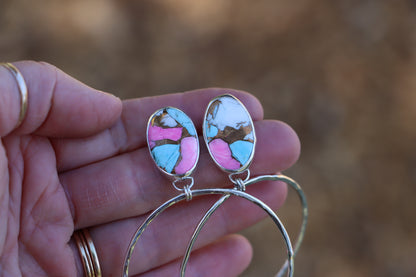 Turquoise Hoops (Cotton Candy) #2