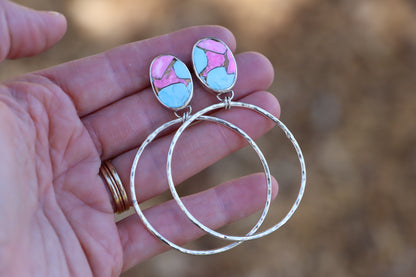 Turquoise Hoops (Cotton Candy) #1