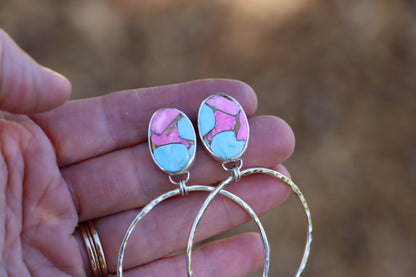Turquoise Hoops (Cotton Candy) #1