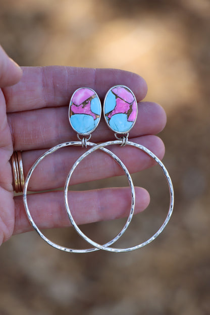 Turquoise Hoops (Cotton Candy) #1