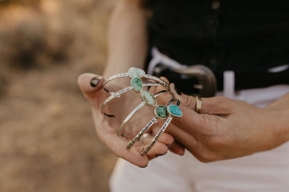 Stamped Cuff Bracelet (Emerald Valley)