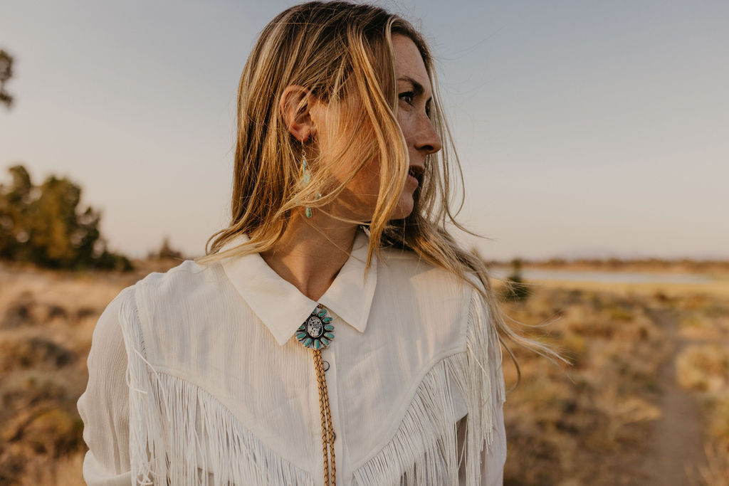 White Buffalo & Kingman Bolo Tie