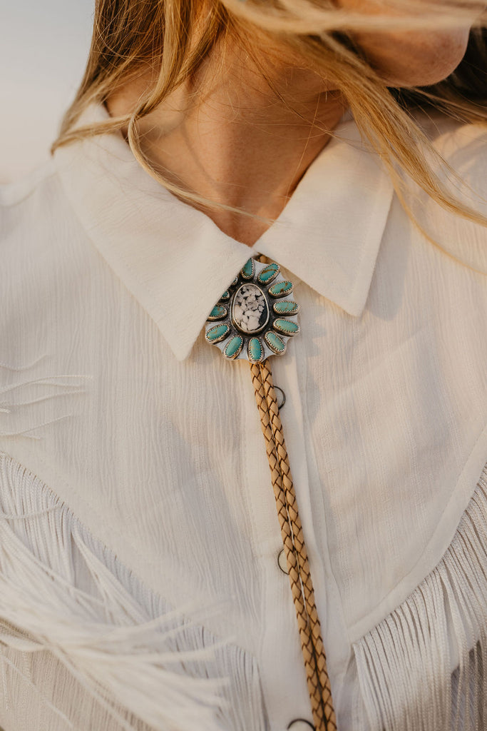 White Buffalo & Kingman Bolo Tie