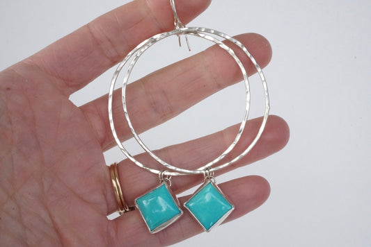 Hammered Organic Hoops (Kingman)