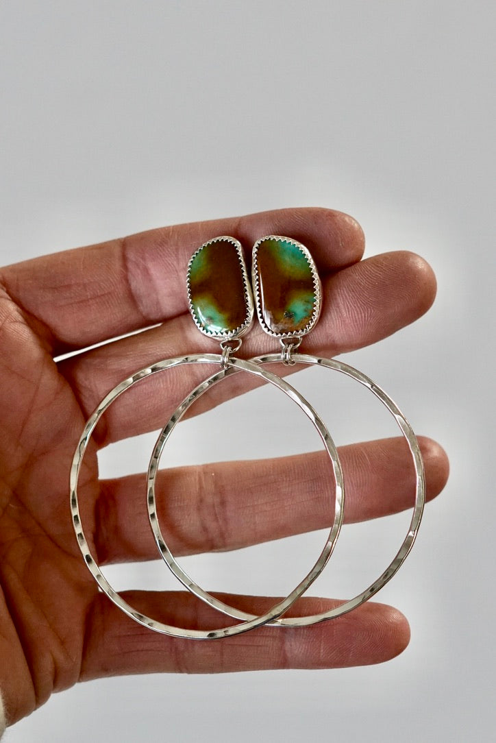 Hammered Organic Hoops (Royston)