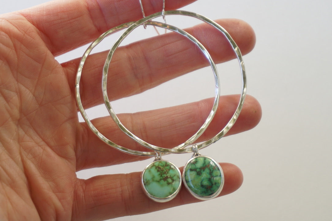 Hammered Organic Hoops (Verde Valley)