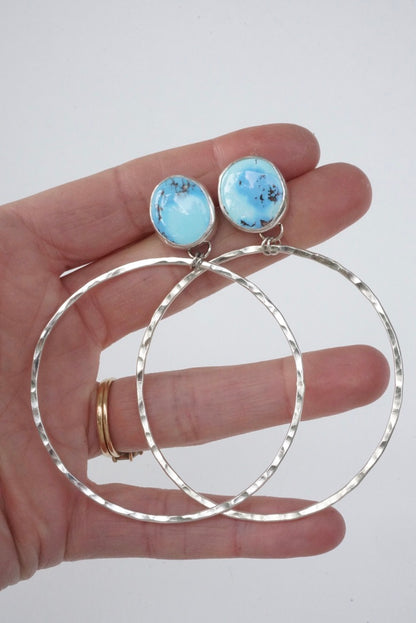 Hammered Organic Hoops (Golden Hill)