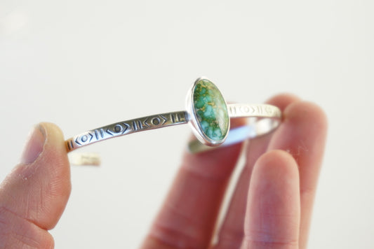 Stamped Cuff Bracelet (Turquoise Mountain)