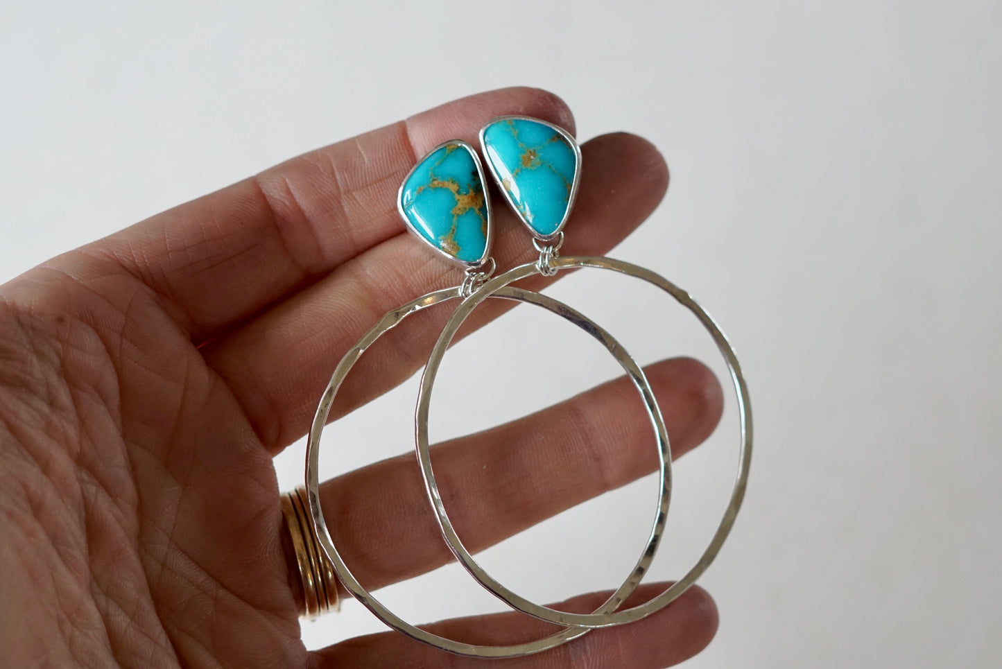 Hammered Organic Hoops (Royston)