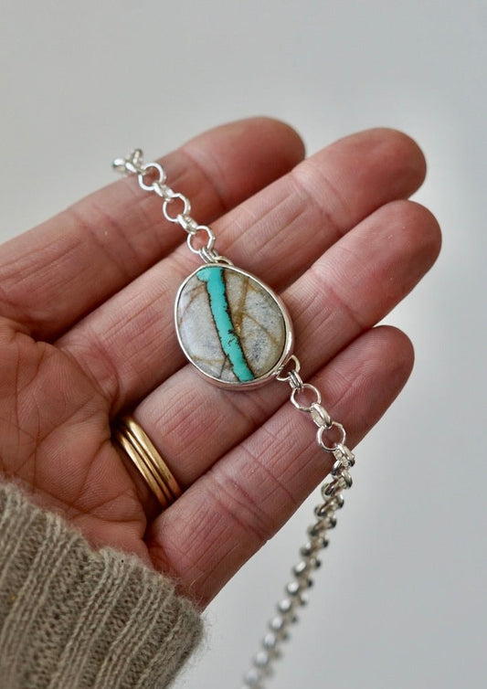Turquoise Choker Necklace (Royston Ribbon)
