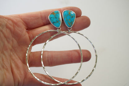 Hammered Organic Hoops (Royston)