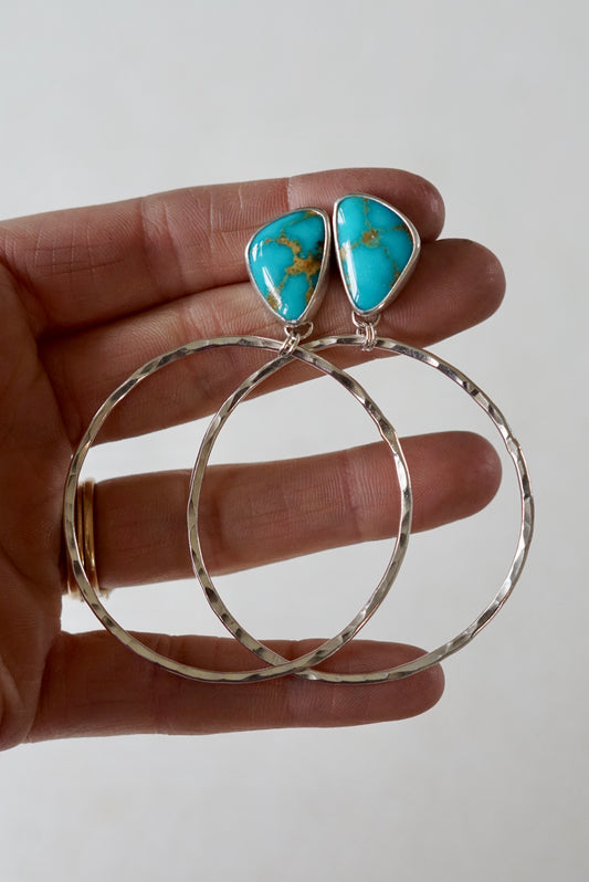 Hammered Organic Hoops (Royston)