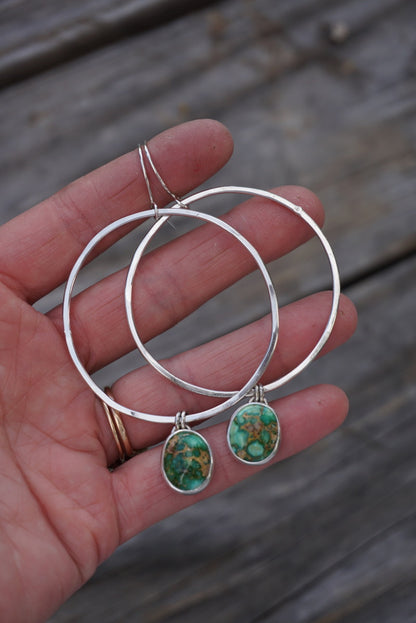 Hammered Organic Hoops (Sonoran Gold)