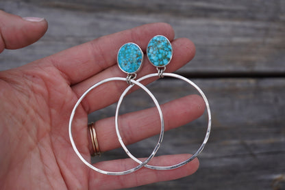 Hammered Organic Hoops (Kingman)