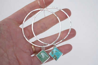 Hammered Organic Hoops (Carico Lake)