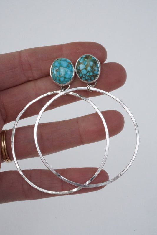 Hammered Organic Hoops (Kingman)