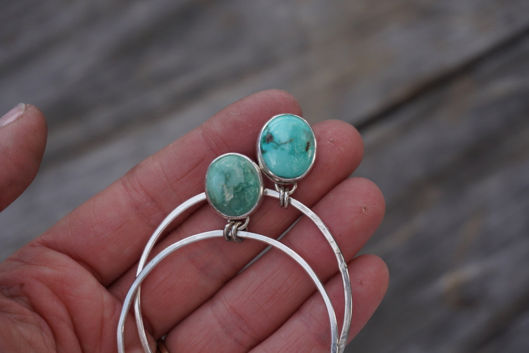 Hammered Organic Hoops (Carico Lake)