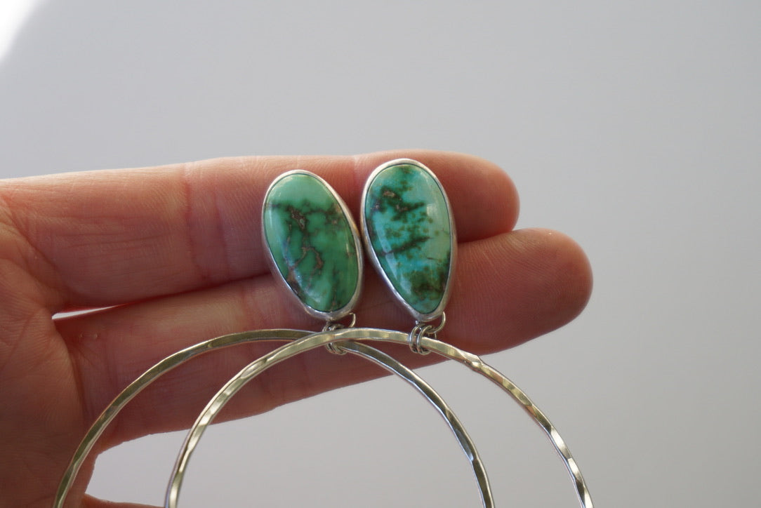 Hammered Organic Hoops (Verde Valley)