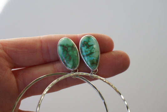 Hammered Organic Hoops (Verde Valley)
