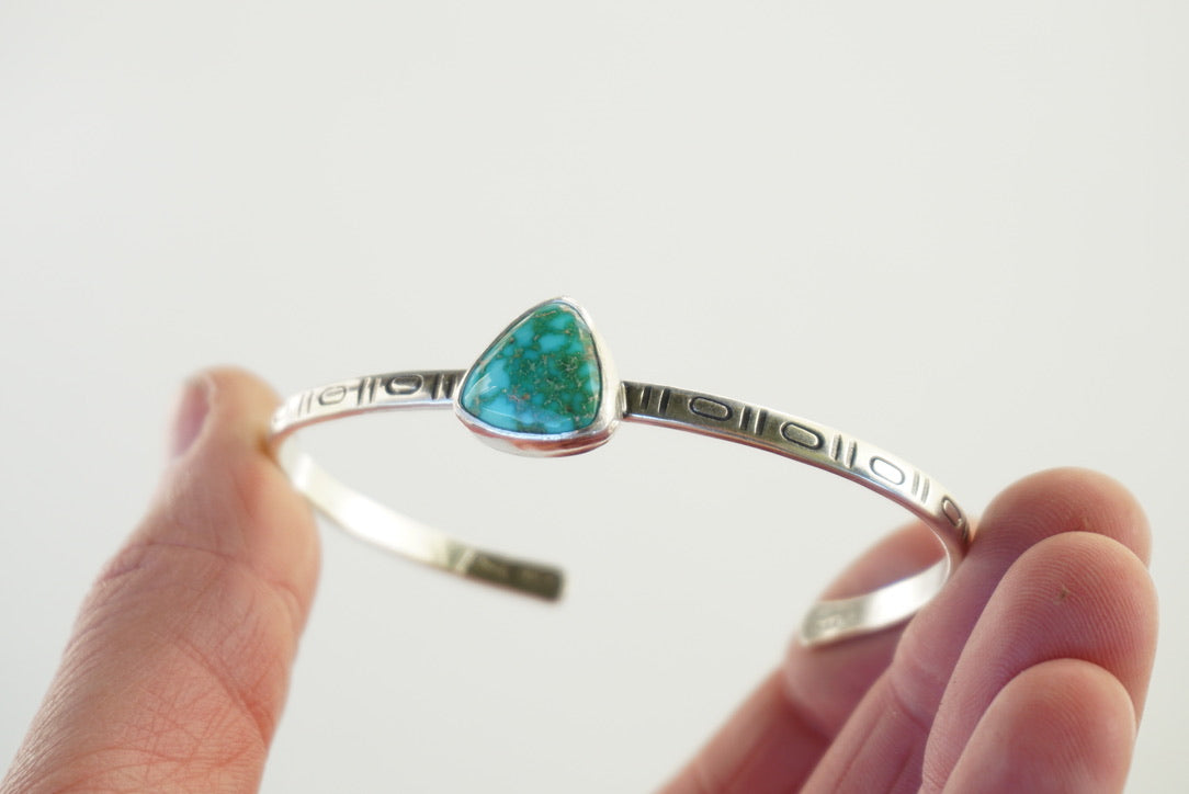 Stamped Cuff Bracelet (Turquoise Mountain)