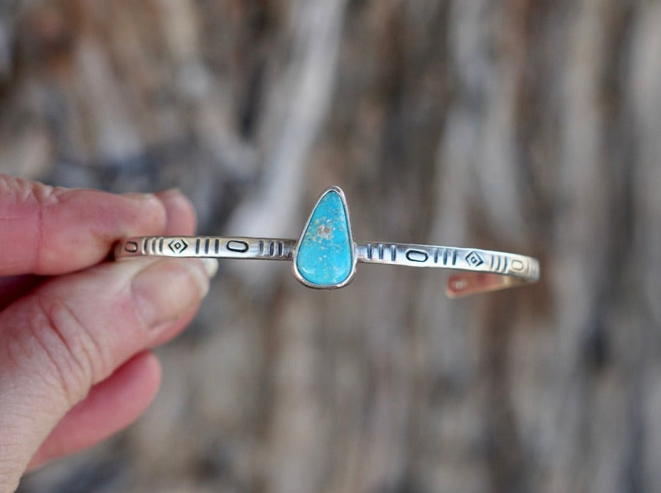 Stamped Cuff Bracelet (Turquoise Mountain)