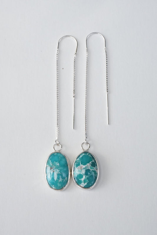 Turquoise Threader Earring (White Water)
