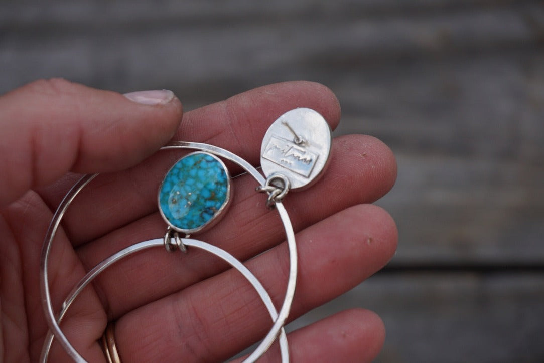 Hammered Organic Hoops (Kingman)