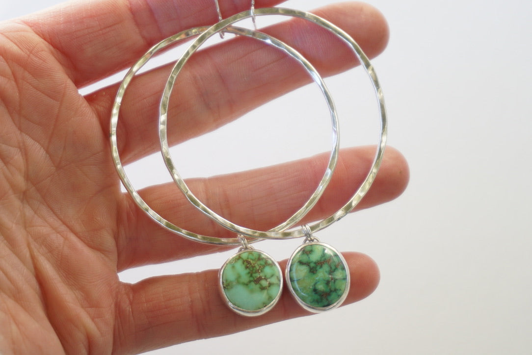 Hammered Organic Hoops (Verde Valley)