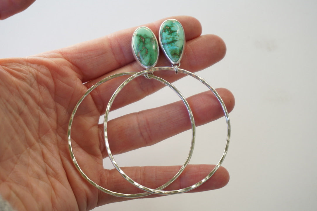 Hammered Organic Hoops (Verde Valley)