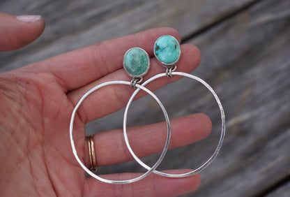 Hammered Organic Hoops (Carico Lake)