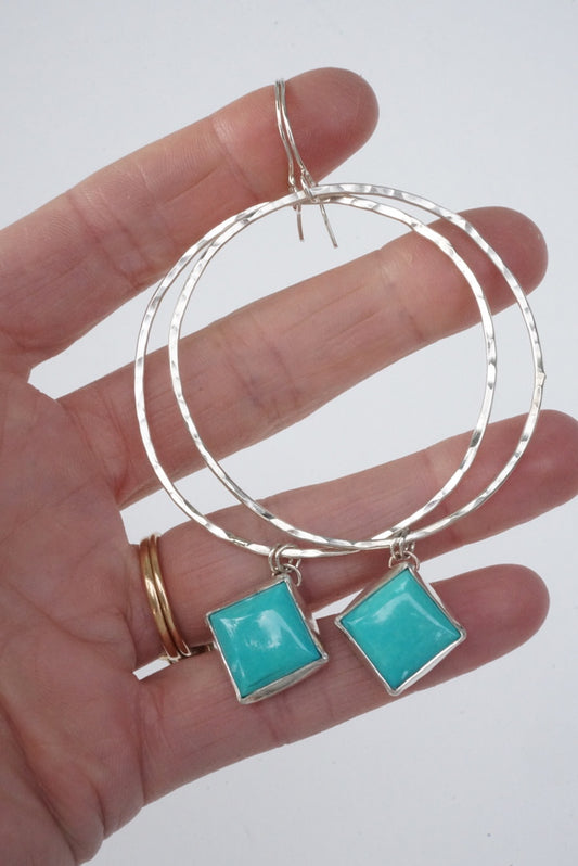 Hammered Organic Hoops (Kingman)
