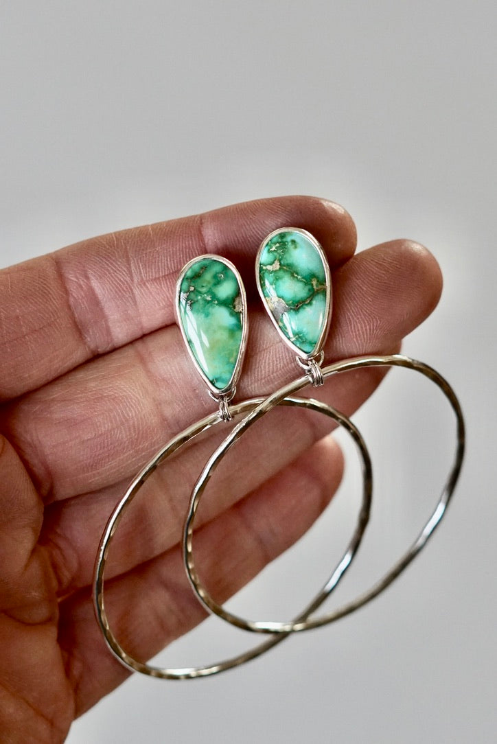 Hammered Organic Hoops (Verde Valley)